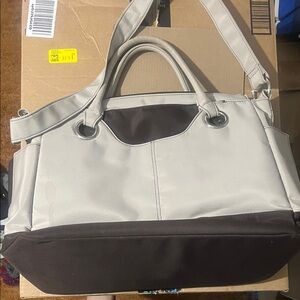 Elegant Cream and Brown Women's Handbag